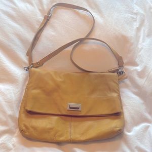 GIANNI CHIARINI Yellow Side bag real leather
